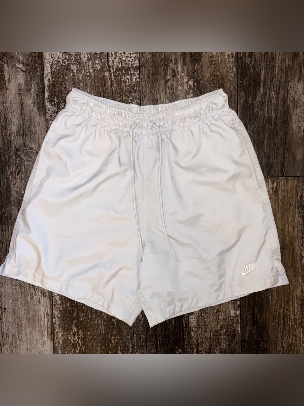 Nike White Men’s Athletic Shorts with Drawstring Waist